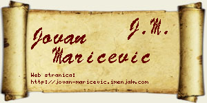 Jovan Marićević vizit kartica